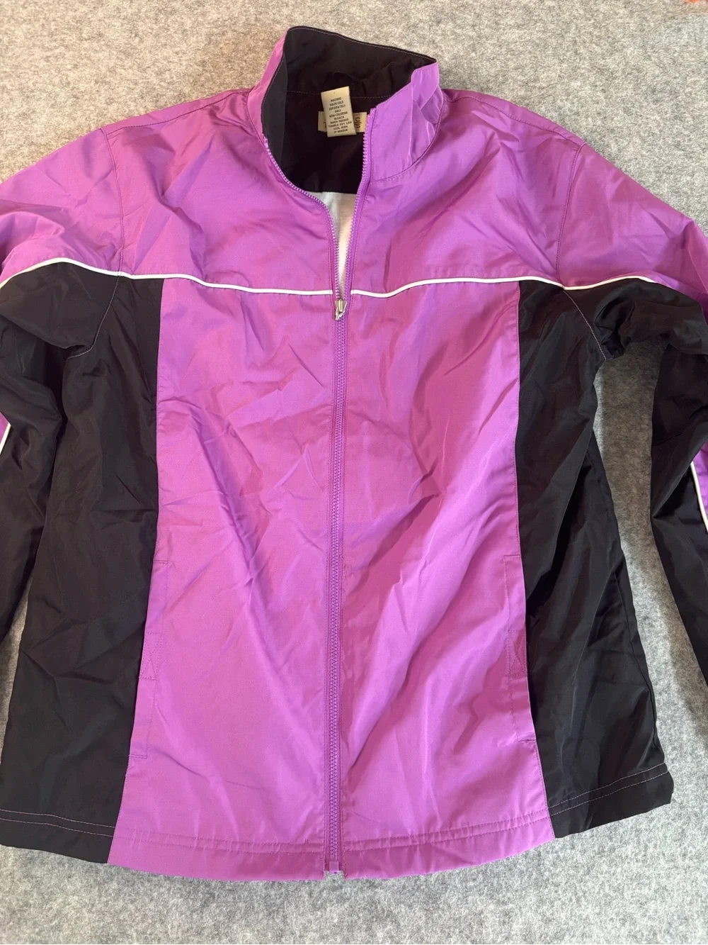 Classic Elements Purple and Black Zip-Up Windbreaker Jacket